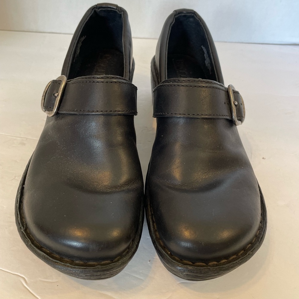 Born Black Slide-on Shoes With Side Buckle Size 9 1/2
